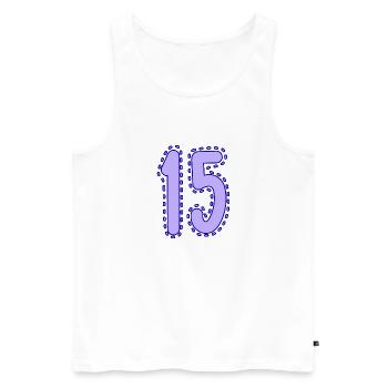 15. 15 JAHRE. 15. JAHRESTAG. 15-JÄHRIGES JUBILÄUM. - Männer Premium Bio Tank Top - Weiß - Vorne - AI Model Male 178 light (178cm)