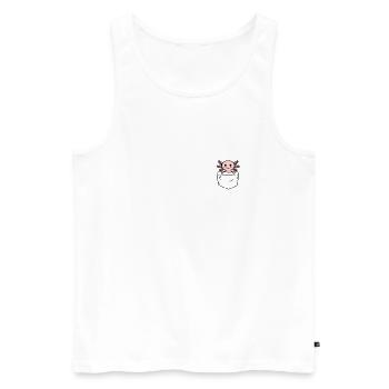 Axolotl in meiner Tasche - Männer Premium Bio Tank Top - Weiß - Vorne - Michal (187cm)