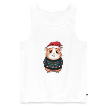 Hamster Weihnachten Comic - Männer Premium Bio Tank Top - Weiß - Vorne - Michal (187cm)