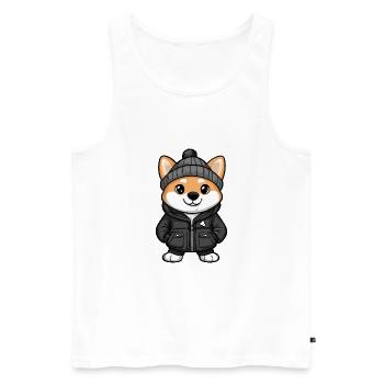 Shiba Inu Hund Winter - Männer Premium Bio Tank Top - Weiß - Vorne - Michal (187cm)