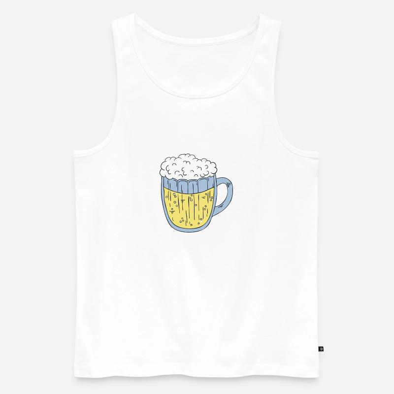 Bierglas - Männer Premium Bio Tank Top - Weiß