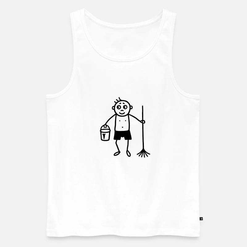 Nacktputzer - nackt putzen - Männer Premium Bio Tank Top - Weiß