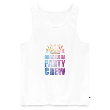 Dicton de l’équipe de fête de Barcelone - Débardeur bio Premium Homme - blanc - Devant - Michal (187cm)