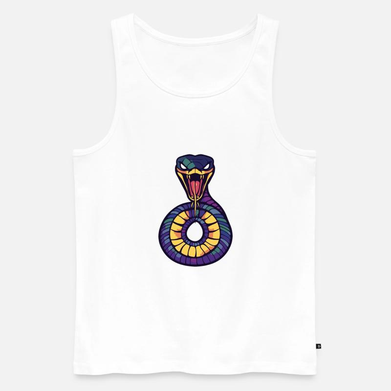 Schlange Kobra Halloween Comic - Männer Premium Bio Tank Top - Weiß