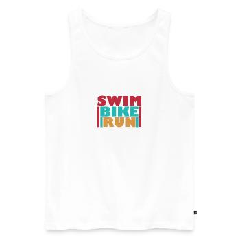 Triathlon, Swimming, Cycling, Running, Sports - Men's Premium Organic Tank Top - white - Front - Michal (187cm)