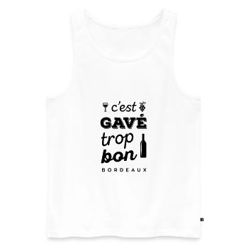 Bordeauxwein zu gut gefüllt! - Männer Premium Bio Tank Top - Weiß - Vorne - Michal (187cm)