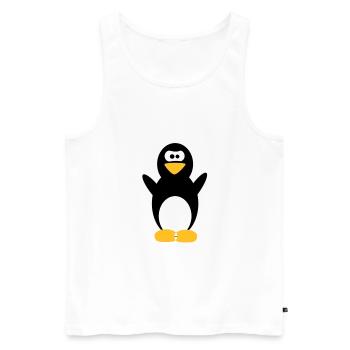 penguin - Men's Premium Organic Tank Top - white - Front - Michal (187cm)
