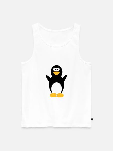 penguin - Men's Premium Organic Tank Top - white