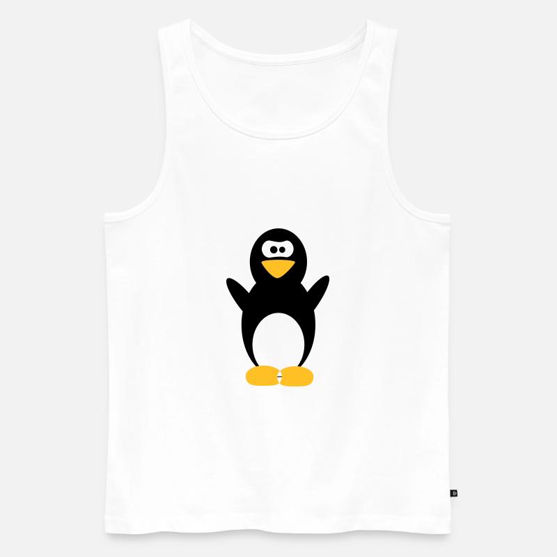 Pinguin - Männer Premium Bio Tank Top - Weiß