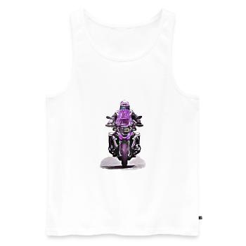 GS motorcyclist purple - Men's Premium Organic Tank Top - white - Front - AI Model Male 178 light (178cm)