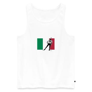Biathlon - Langlauf -Italia - Italien - Männer Premium Bio Tank Top - Weiß - Vorne - Michal (187cm)