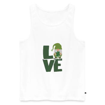 Irischer Liebesgnom - Männer Premium Bio Tank Top - Weiß - Vorne - AI Model Male 178 light (178cm)