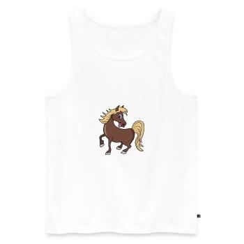 Poney cheval mignon - Débardeur bio Premium Homme - blanc - Devant - Michal (187cm)