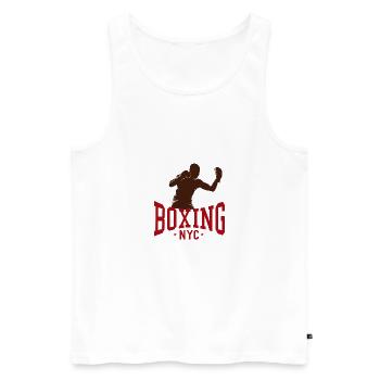 Boxe NYC - Débardeur bio Premium Homme - blanc - Devant - Michal (187cm)