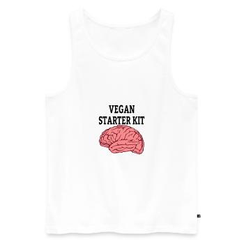 Végétalien végan végétalien disant - Débardeur bio Premium Homme - blanc - Devant - Michal (187cm)
