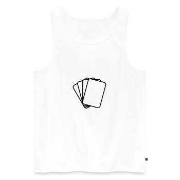 Jeu de cartes - Débardeur bio Premium Homme - blanc - Devant - AI Model Male 178 light (178cm)