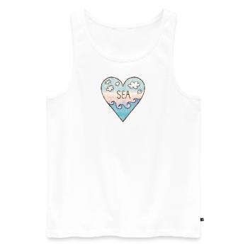 I love the sea, heart, waves, summer, surfing - Men's Premium Organic Tank Top - white - Front - Michal (187cm)