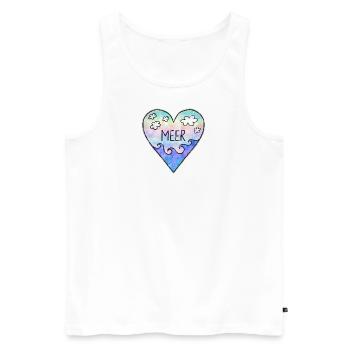 I love the sea, heart, waves, summer, surfing - Men's Premium Organic Tank Top - white - Front - Michal (187cm)