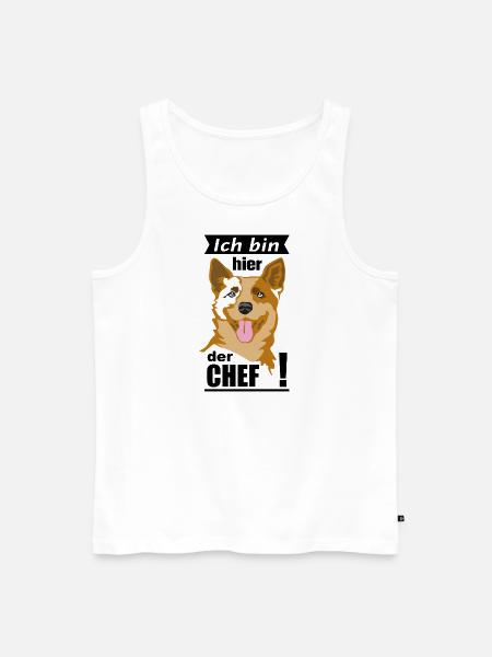Ich bin Chef Cattle2 - Männer Premium Bio Tank Top - Weiß