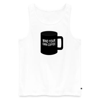 Coffee Mind - Männer Premium Bio Tank Top - Weiß - Vorne - AI Model Male 178 light (178cm)