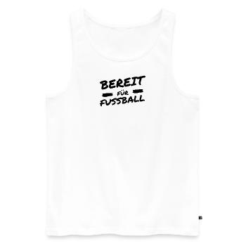 Bereit für Fussball - Männer Premium Bio Tank Top - Weiß - Vorne - AI Model Male 178 light (178cm)
