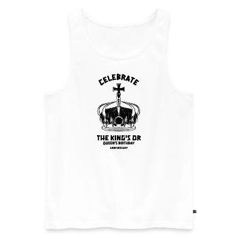 Retro style design, black tone - Männer Premium Bio Tank Top - Weiß - Vorne - Michal (187cm)