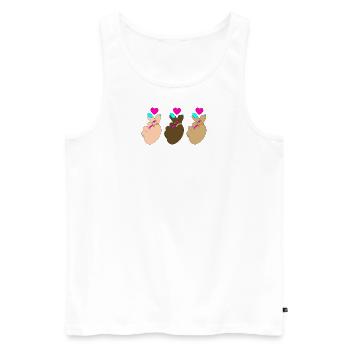 Koreanisches Herz - Männer Premium Bio Tank Top - Weiß - Vorne - AI Model Male 178 light (178cm)