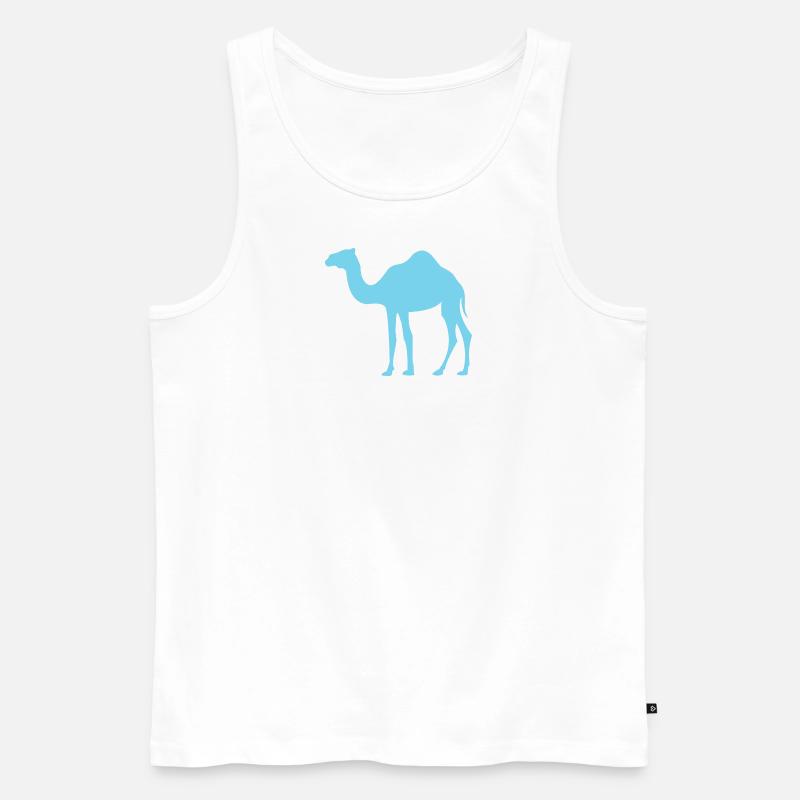 Blaues Kamel - Männer Premium Bio Tank Top - Weiß