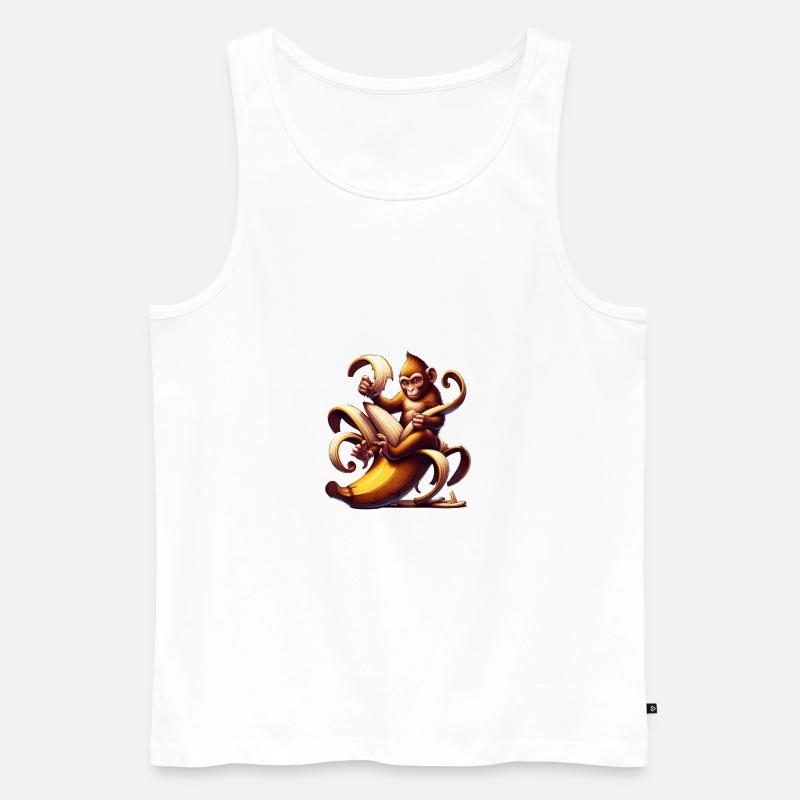 Affe - Männer Premium Bio Tank Top - Weiß