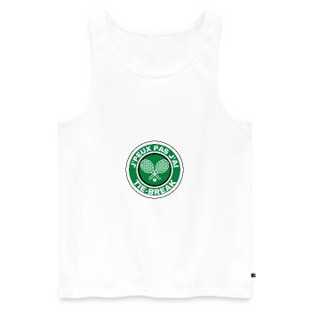 Ich kann nicht Tie-Break Tennis - Männer Premium Bio Tank Top - Weiß - Vorne - AI Model Male 178 light (178cm)