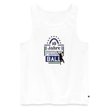 10 Jahre Federball Jubiläum Federballspieler Jubi - Männer Premium Bio Tank Top - Weiß - Vorne - Michal (187cm)