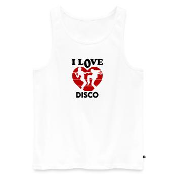 I Love Disco Ich liebe Disco Dancing Music Musik - Männer Premium Bio Tank Top - Weiß - Vorne - Michal (187cm)
