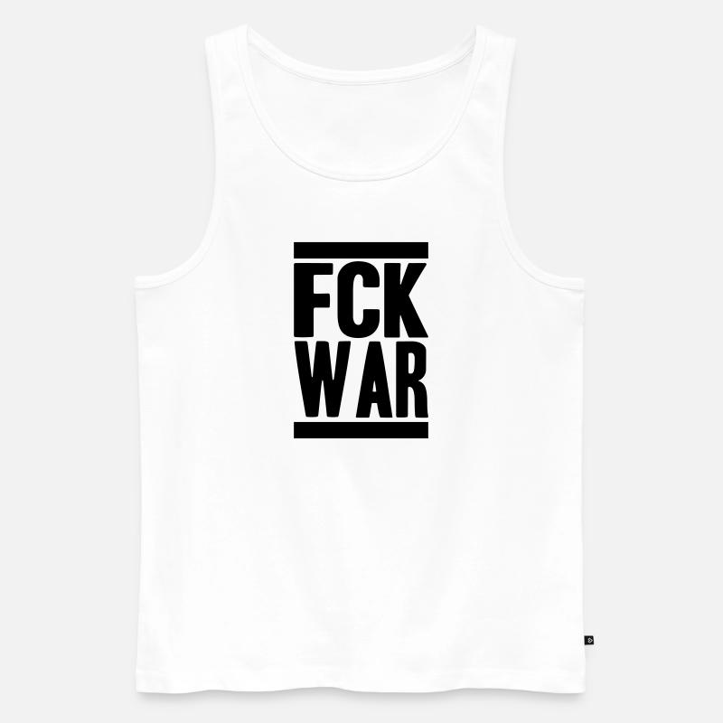 FCK WAR - Männer Premium Bio Tank Top - Weiß