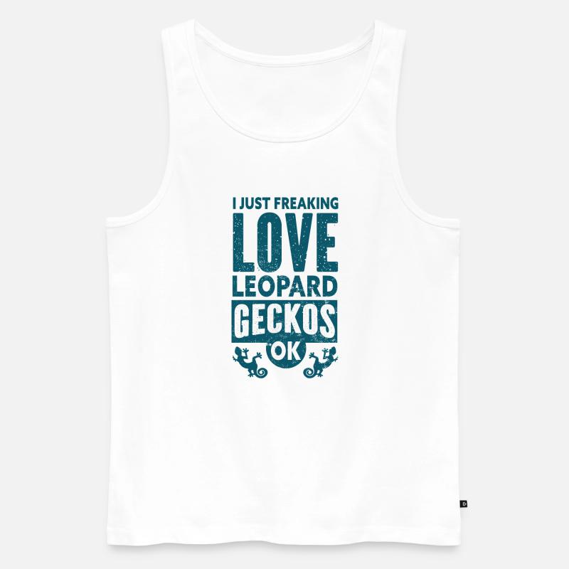 Gecko - Amphibie Tier - Männer Premium Bio Tank Top - Weiß