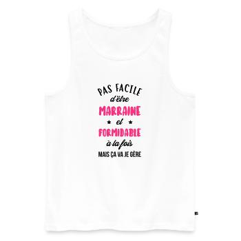 Marraine Parrain Filleul Baptême Bébé Naissance - Men's Premium Organic Tank Top - white - Front - Michal (187cm)