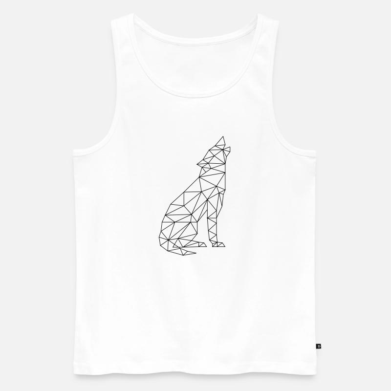 Wolfsruf Wolf Kontur Silhouette - Männer Premium Bio Tank Top - Weiß