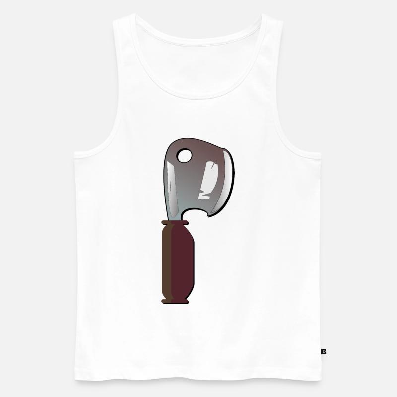 Hackbeil KÜCHENMESSER KÜCHE KOCHEN - Männer Premium Bio Tank Top - Weiß