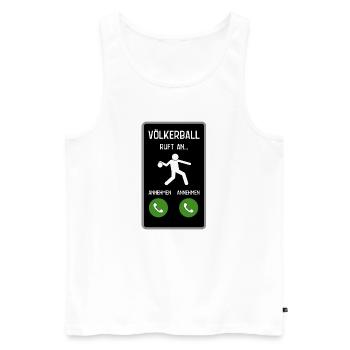 Völkerball ruft an - Männer Premium Bio Tank Top - Weiß - Vorne - AI Model Male 178 light (178cm)