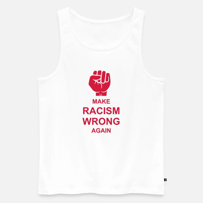 make racism wrong again - Männer Premium Bio Tank Top - Weiß