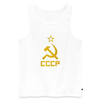 Hammer und Sichel - Männer Premium Bio Tank Top - Weiß - Vorne - AI Model Male 178 light (178cm)