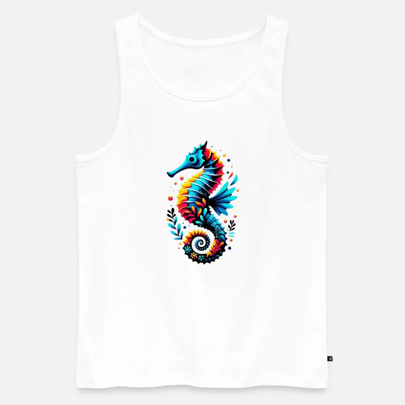 Seepferdchen - Männer Premium Bio Tank Top - Weiß
