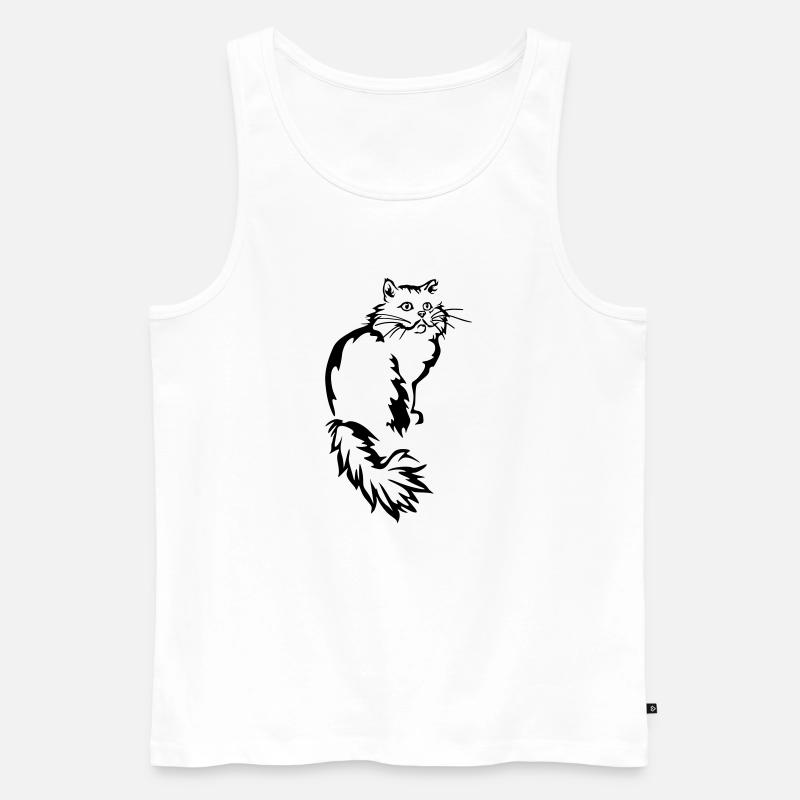 Perser - Perserkatze - Männer Premium Bio Tank Top - Weiß