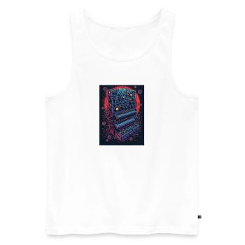Futuristisches elektronisches Musikgerät - Männer Premium Bio Tank Top - Weiß - Vorne - AI Model Male 178 light (178cm)