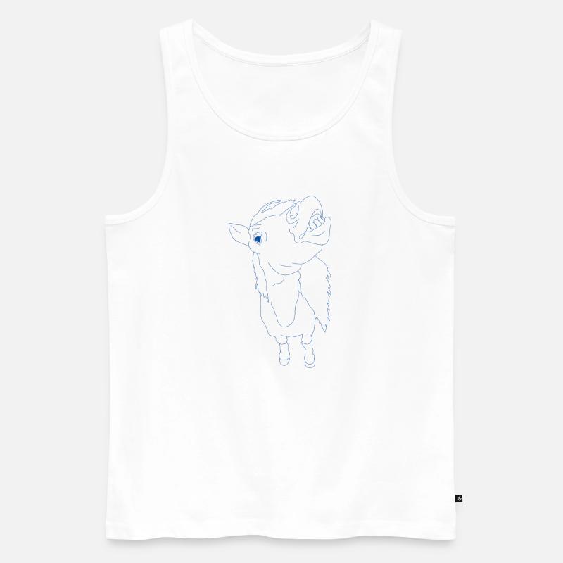 Lustiges Pferd mit offenem Maul - Männer Premium Bio Tank Top - Weiß