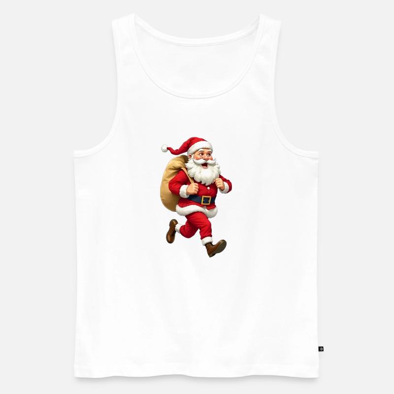Weihnachtsmann läuft - Männer Premium Bio Tank Top - Weiß