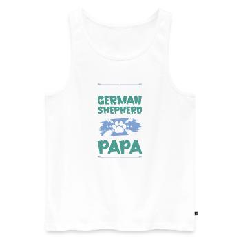 german shepherd dogs dad - Men's Premium Organic Tank Top - white - Front - AI Model Male 178 light (178cm)