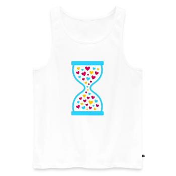 Love Never Stops-Hourglass of Timeless Love  - Men's Premium Organic Tank Top - white - Front - AI Model Male 178 light (178cm)