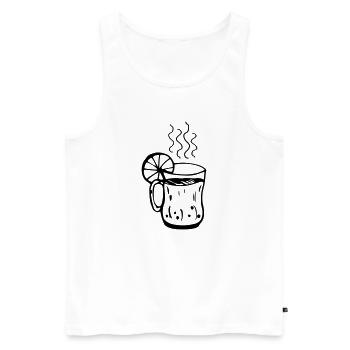 Mulled wine cup Christmas - Men's Premium Organic Tank Top - white - Front - Michal (187cm)