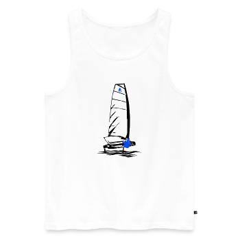 Foiling Moth Sailboat Foil Sailing Dinghy Moth - Men's Premium Organic Tank Top - white - Front - AI Model Male 178 light (178cm)