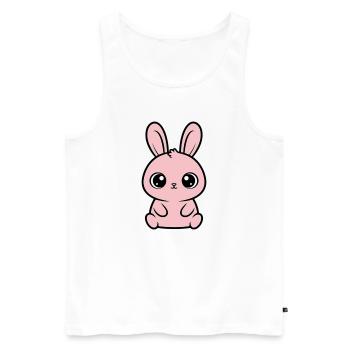 Kawaii Hase Rosa Große Augen Süß - Männer Premium Bio Tank Top - Weiß - Vorne - Michal (187cm)